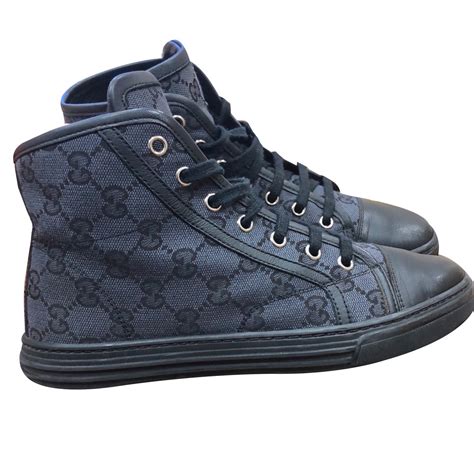 gucci cloth high trainers|Gucci sneakers for women.